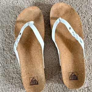 Reef Women's White and Tan Sandals Size 11